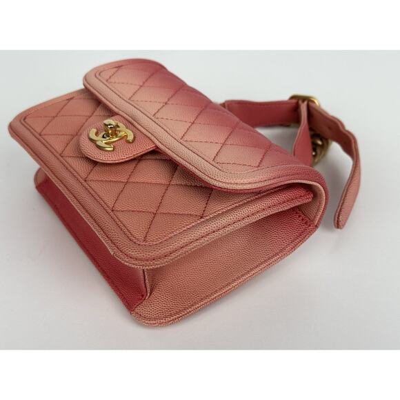 Chanel Caviar Quilted Sunset On The Sea Waist Bag – Coral with Gold Hardware C-1 - Picture 8 of 16